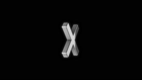 Letter-X-3D-Spinning-Animation-on-Black-Background