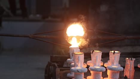 Castings-heated-to-high-degrees-Celsius-are-carefully-filled-into-molds-in-sand-casting-foundries
