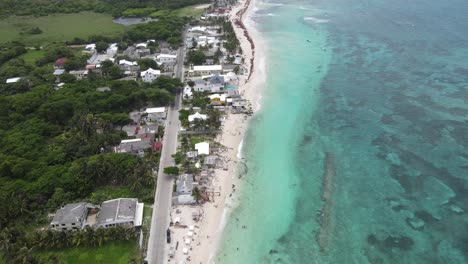 Aerial-shot-over-the-Caribbean-Sea-and-the-island-of-San-Andres