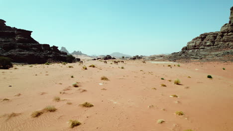 Distant-View-Of-Camel-Herd-On-Desert-Landscape-Of-Djanet-In-Algeria