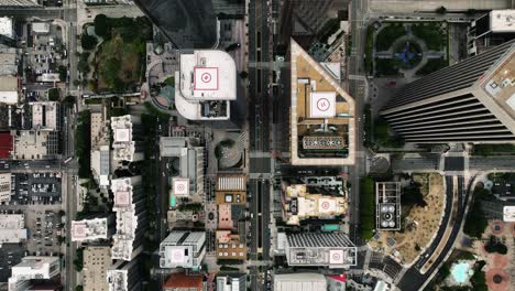 Luftaufnahme-Von-Oben-über-Wolkenkratzern-In-Der-Stadt-Los-Angeles,-Kalifornien,-USA