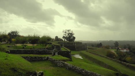 Ancient-Castle-Fortress-Field-Grounds-on-a-Rainy-Day
