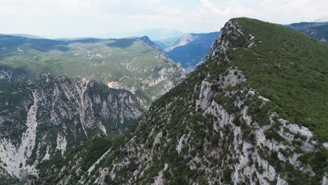 Mountain-Range-in-Tzoumerka-National-Park,-Ioannia,-Epirus,-Greece---Aerial