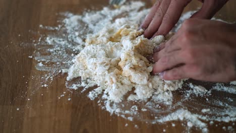 Bread-Making-Mastery:-Senior-Chef-Creates-Bread-with-Flour-and-Kneading---Slow-Mo-Closeup