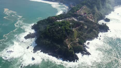 Magical-coast-of-Indonesia,-aerial-drone-view