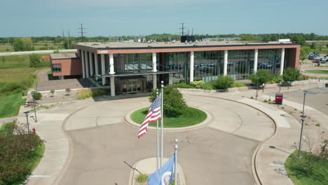 Vista-De-Drone-Del-Hospital-En-EE.UU.