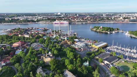 Grona-Lund-Amusement-park-popular-tourist-attraction-in-Stockholm,-Sweden