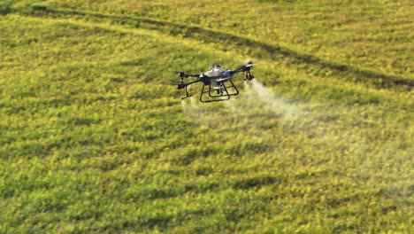 A-DJI-Agricultural-drone-sprays-fertilizer-on-crops-as-it-moves-through-the-air-in-Texas