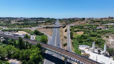 Drone-shot-filming-over-and-along-a-highway