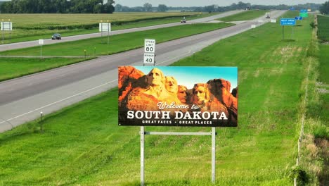 Willkommensschild-In-South-Dakota-Am-Interstate-Highway