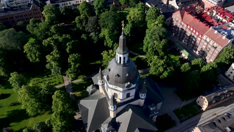 Amazing-drone-reveal-from-dome-of-Katarina-Church-to-Stockholm-cityscape