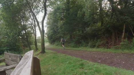 Trail-Runner-Exercising-Cross-Country-in-Slow-Motion