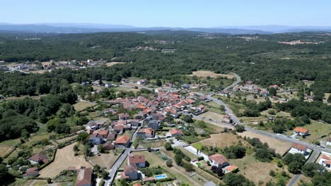 Aerial-panoramic-view-of-ethnographic-festival-pereiro-de-aguiar-lonoa-spain