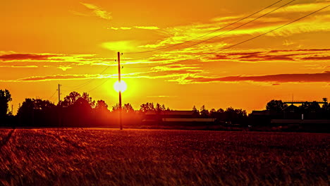 Countryside-Illuminated-By-Vibrant-Colors-Of-Golden-Sunrise