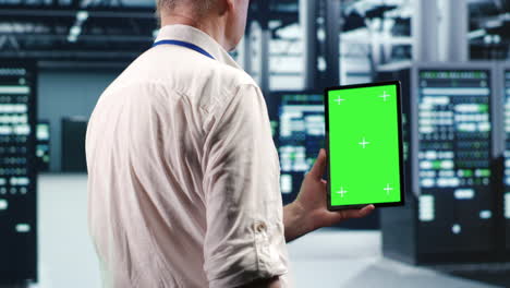 Überwachung-Von-Greenscreen-Tablet-Servern