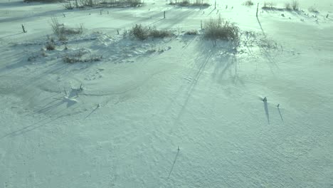 Drone-flight-over-a-barren-and-cold-wasteland
