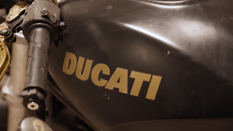 Close-up-of-Ducati-motorcycle-gastank