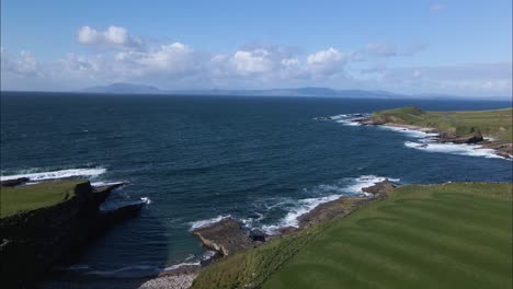 Beautiful-Ocean-Coastline-of-County-Sligo,-Ireland-on-Sunny-Summer-Day---Aerial