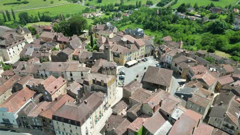 Town-centre-Belves-town--Dordogne-France