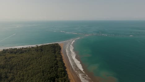 Paradise-Tropical-Shore-Of-Whale-Tail-Beach,-Punta-Uvita-In-Costa-Rica,-Central-America