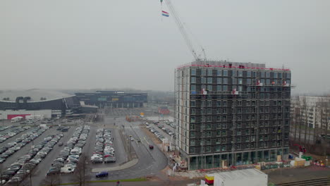 Hotelgebäude-Im-Bau-In-Rotterdam-In-Der-Nähe-Von-Rotterdam-Ahoi-In-Den-Niederlanden