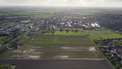 Panoramic-View-of-Klaaswaal-Village,-Netherlands-Aerial-