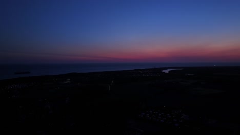 Aerial-Panoramic-View-Of-Zeeland-Province-During-Sunset-In-Netherlands