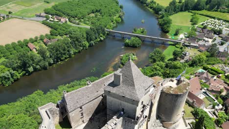 Castelnaud-Dordogne-river--France-drone,aerial
