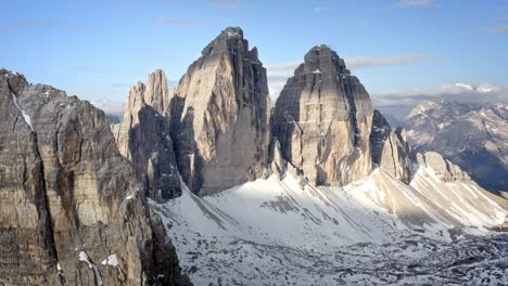 Rocky-Italian-Dolomites-Mountains-during-a-beautiful-sunrise-and-sky