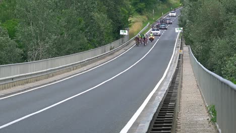 Stunning-HD-footage-of-tour-around-Slovenia,-showcasing-cyclists-riding-along-the-Ormož-Avenue
