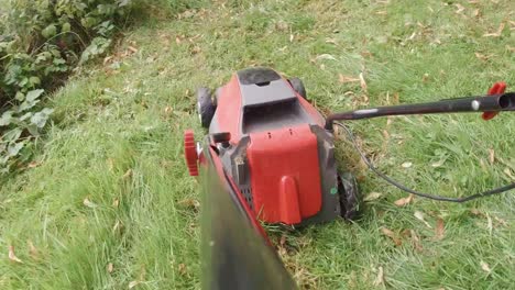 POV-Mowing-the-Grass-with-Electric-Lawnmower