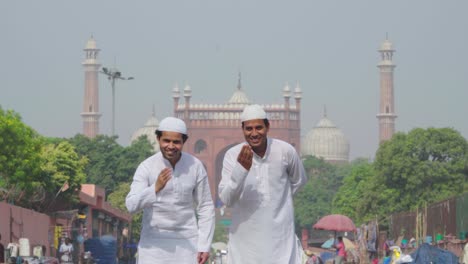 Two-Muslim-adab-at-Jama-Masjid-mosque-in-Delhi