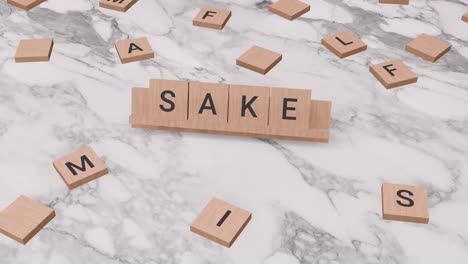 Sake-Wort-Auf-Scrabble