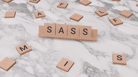 Sass-Wort-Auf-Scrabble