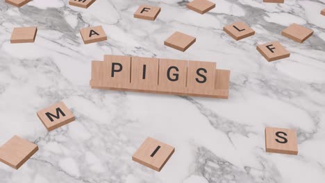 Schweine-Wort-Auf-Scrabble