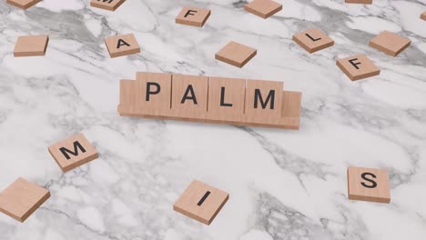 Palmenwort-Auf-Scrabble