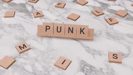 Punk-Wort-Auf-Scrabble