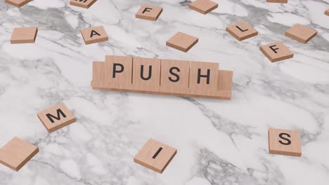 Push-Wort-Auf-Scrabble