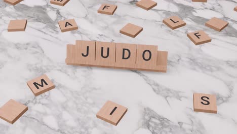 Judo-Wort-Auf-Scrabble