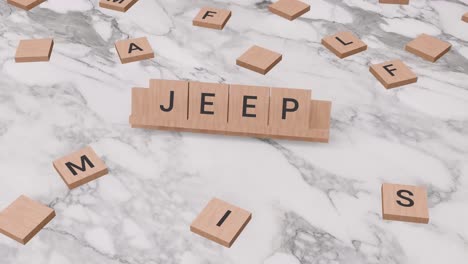 Jeep-Wort-Auf-Scrabble