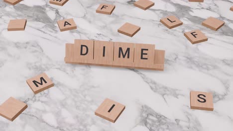 Dime-Wort-Auf-Scrabble