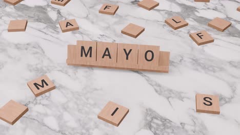 Mayo-Wort-Auf-Scrabble