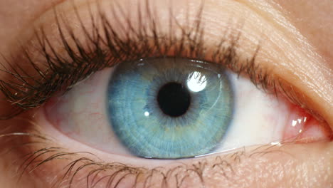 Vision,-Blaues-Auge-Und-Makro-Einer-Wachen-Person,-Die-Schaut