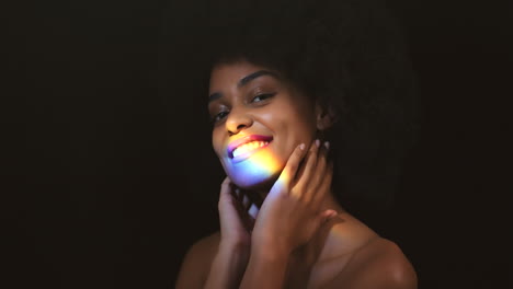 Rainbow-prism-light-on-black-woman-for-LGBTQ