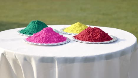 Slide-shot-of-Holi-colors-in-a-plate