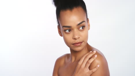 Black-woman,-beauty-and-luxury-skincare