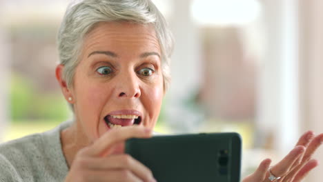 Wow,-smile-and-video-call-with-senior-woman