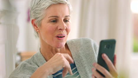 Senior-woman,-phone-and-video-call