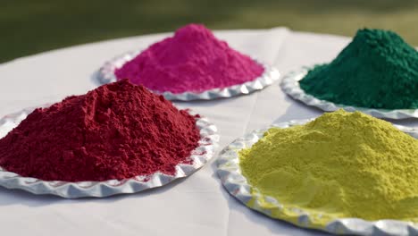 Different-holi-colors-decorated-in-a-plate-for-festival