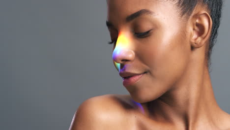 Natural-face,-beauty-and-rainbow-light